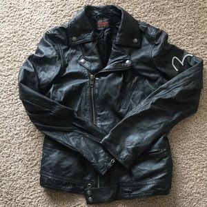 Evisu leather jacket